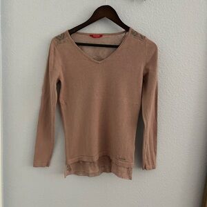 Guess blush lace detail sweater S